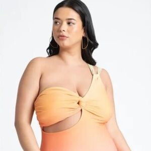 ELoquii one piece swimsuit in an Ombré color